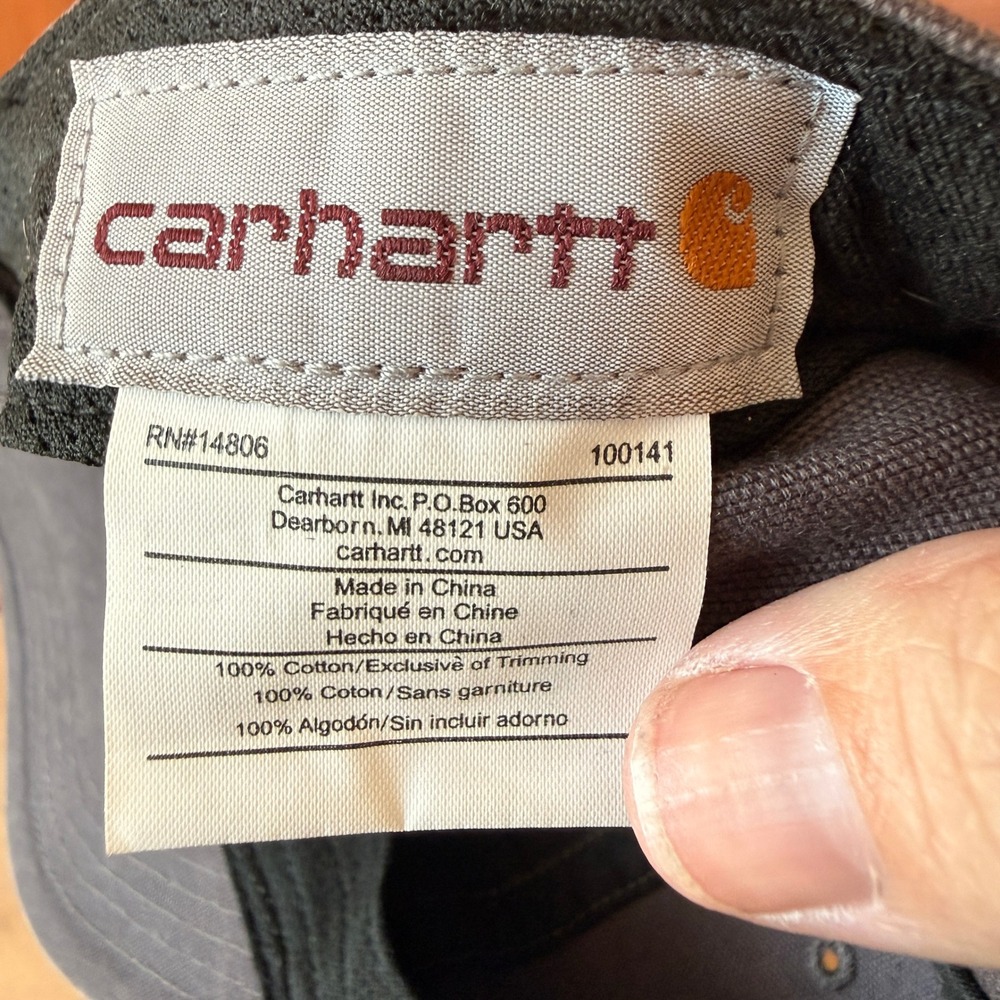 Carhartt Men's Charcoal Gray Adjustable Hat One Size - Picture 4 of 4